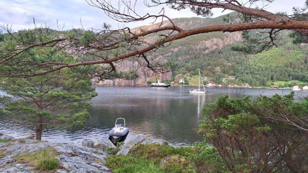 Anchorage when entering Lysefjorden outside Stavanger.